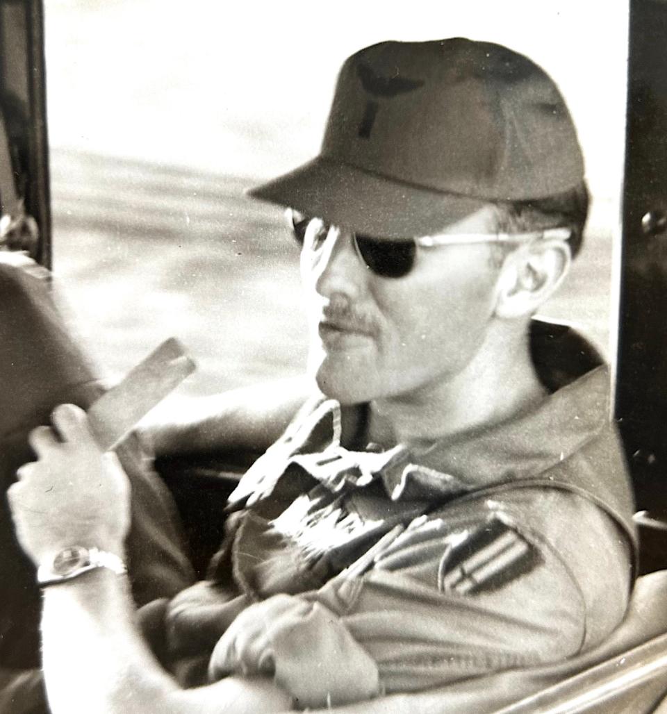 Then-Lt. David Nuttall in a jeep in Vietnam, 1969.