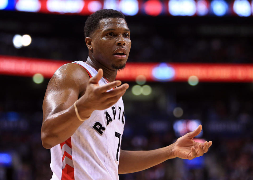 Toronto Raptors star Kyle Lowry fell victim to a real-life robbery. (Getty Images)