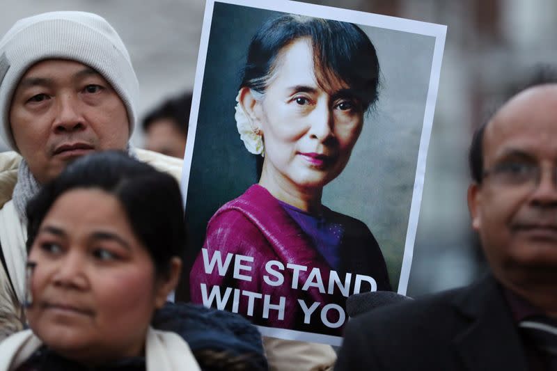 Demonstration outside the International Court of Justice (ICJ) in The Hague