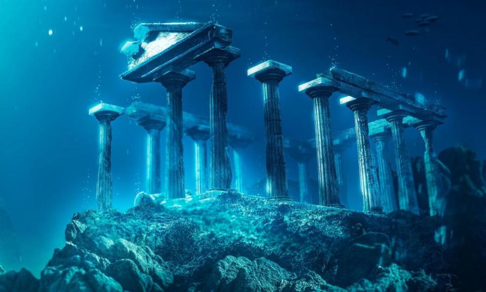 A 3D illustration of the lost city of Atlantis