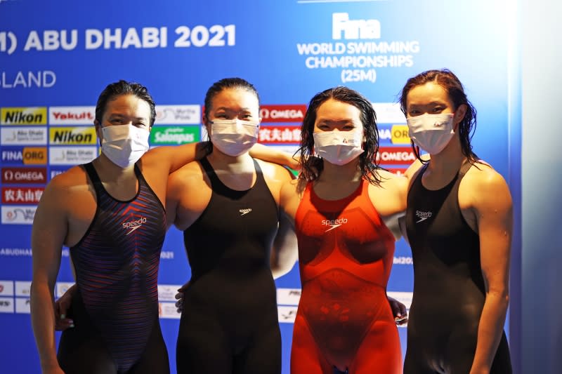 Shi Xingyu, Deng Cailin, Zheng Yu, Ou Kaichun (from left) (provided by Hong Kong Swimming)