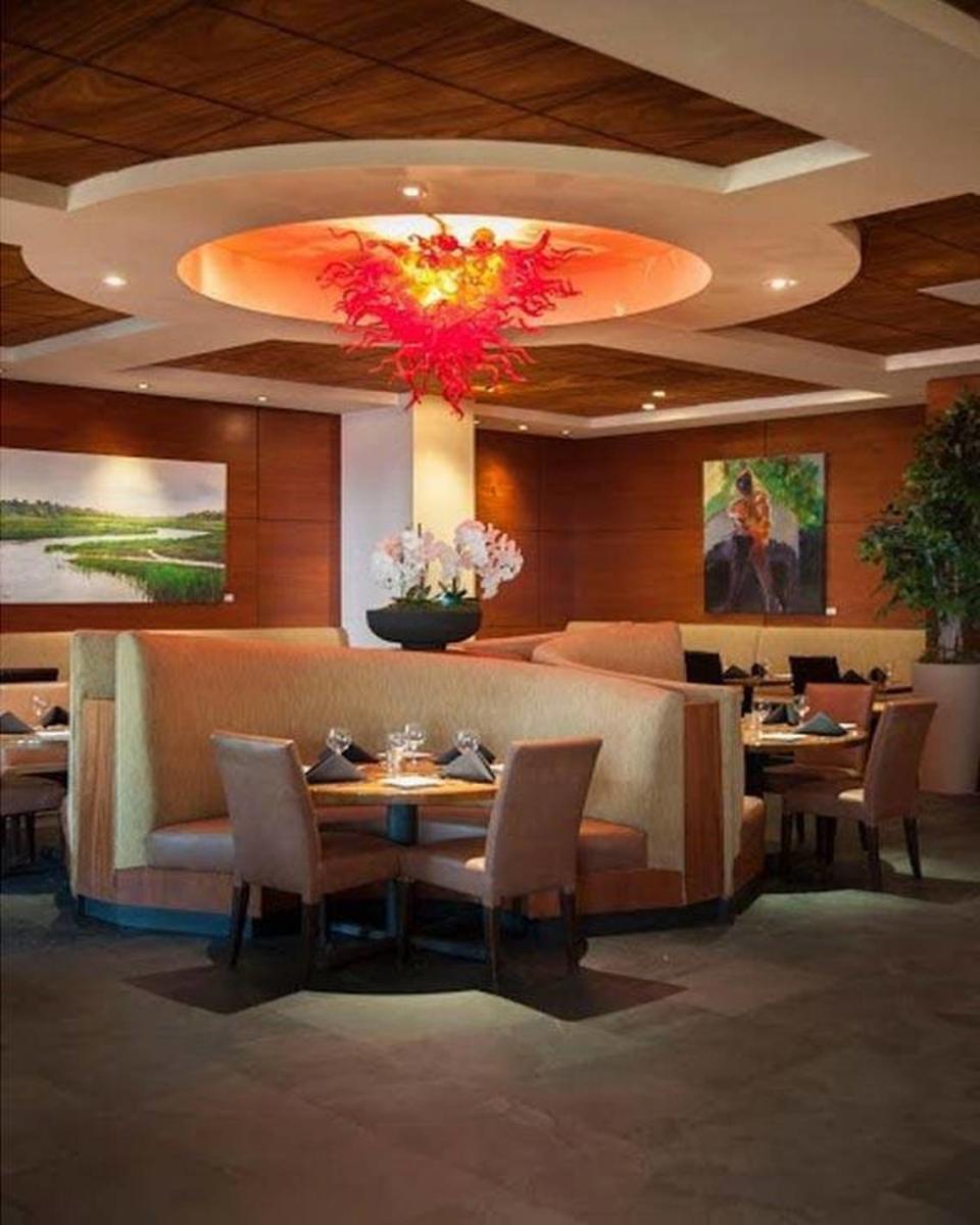 The interior of Cowboy Brazilian Steakhouse on Hilton Head Island is pictured.