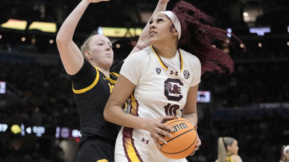 Under Staley's mentorship, Cardoso has become one of women's college basketball's most dominant players. - Morry Gash/AP