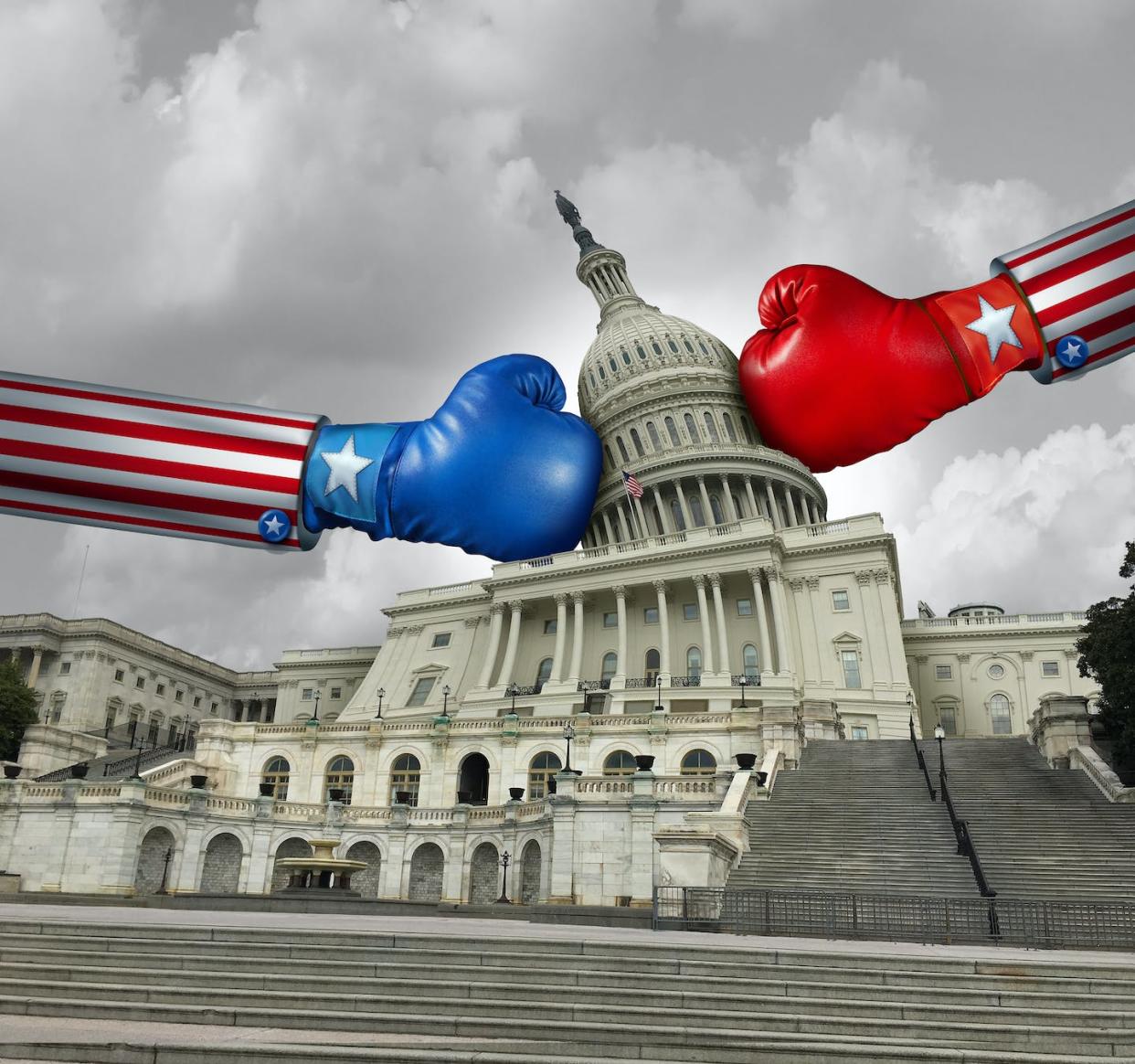 When Democrats and Republicans fight, do Americans win? <a href="https://www.gettyimages.com/detail/photo/government-fight-royalty-free-image/1094058960" rel="nofollow noopener" target="_blank" data-ylk="slk:wildpixel/iStock / Getty Images Plus;elm:context_link;itc:0;sec:content-canvas" class="link ">wildpixel/iStock / Getty Images Plus</a>