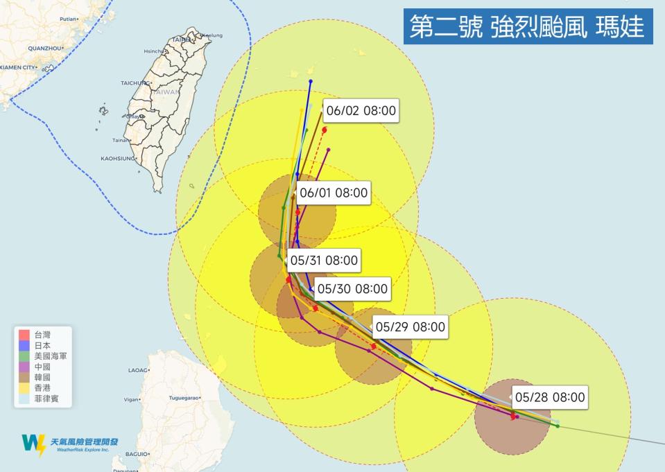 吳聖宇指出，瑪娃颱風應該就是在「台灣的家門口繞一圈」。（圖／翻攝自天氣職人-吳聖宇臉書）