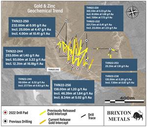 Collar Locations and Drill Traces at the Trapper Target.