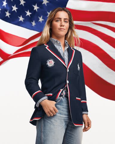 <p>courtesy Ralph Lauren</p> Team USA Athlete Caroline Marks in the opening ceremony uniform