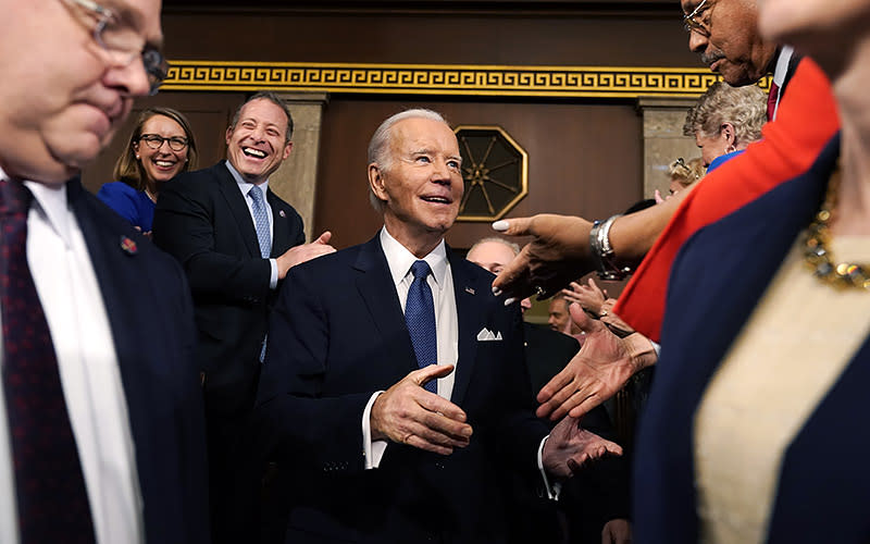 President Biden arrives to give his second State of the Union address during a joint session of Congress on Feb. 7. <em>Associated Press/Jacquelyn Martin</em>
