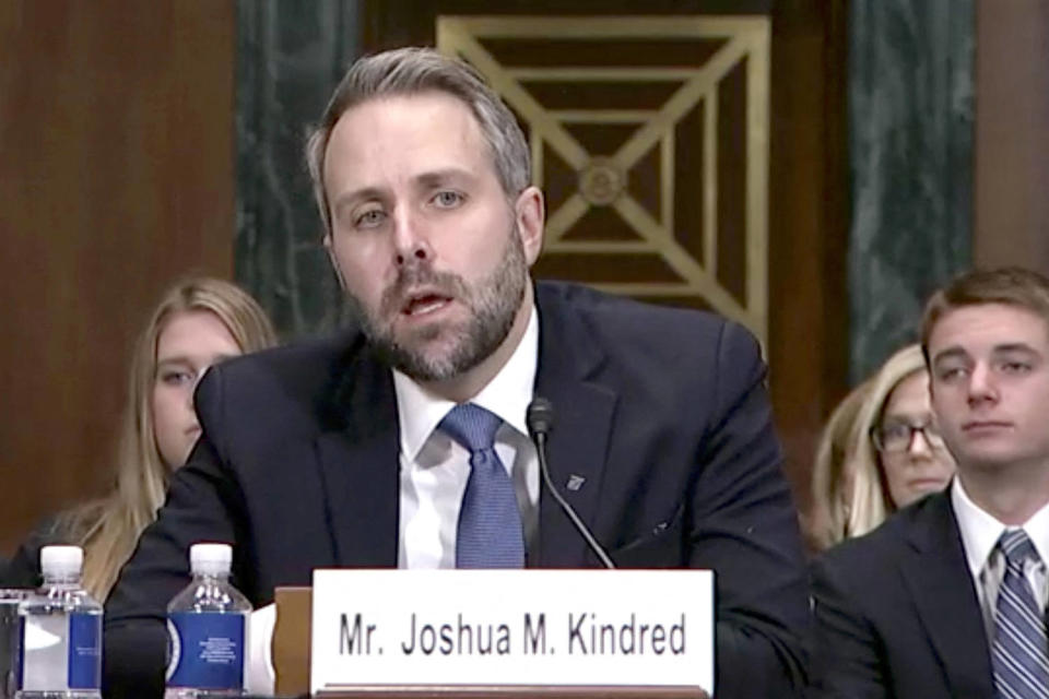 Joshua Kindred senate confirmation hearing (Senate Judiciary Committee via Reuters file)