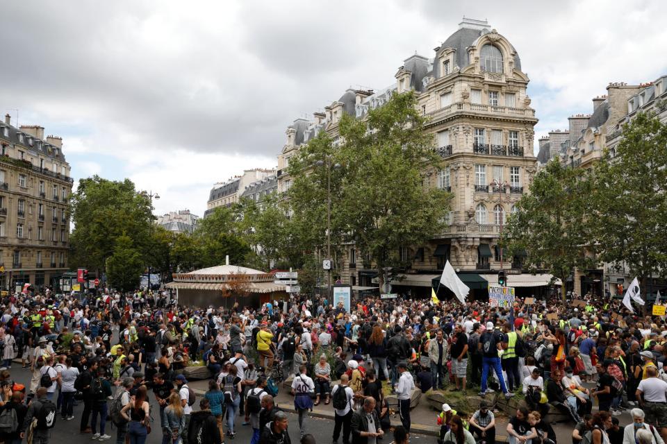 Le cortège parisien contre le pass sanitaire  - GEOFFROY VAN DER HASSELT / AFP