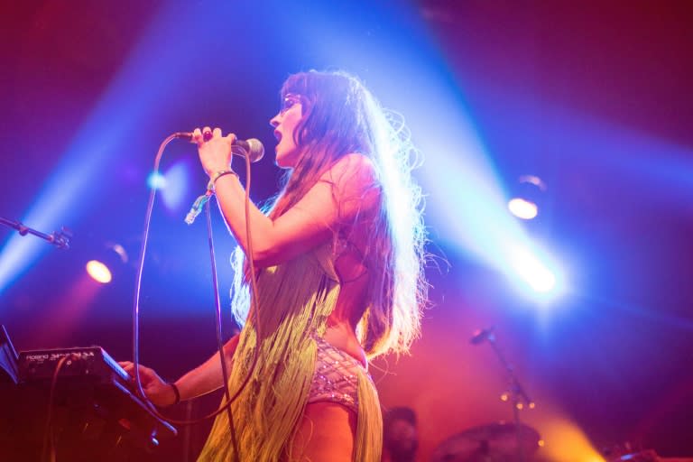 Raquel Berrios of the husband-and-wife duo Buscabulla at the Coachella Music and Arts Festival in Indio, California