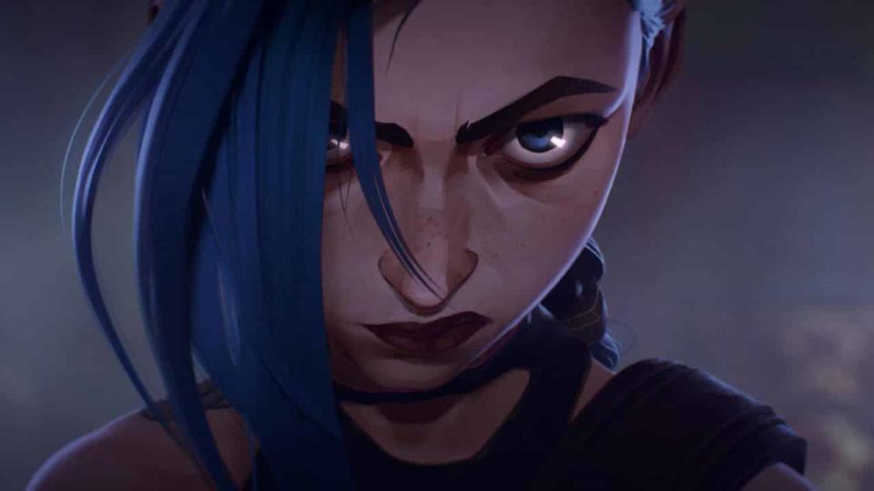 A close up of an angry looking Jinx in Arcane season 1 on Netflix