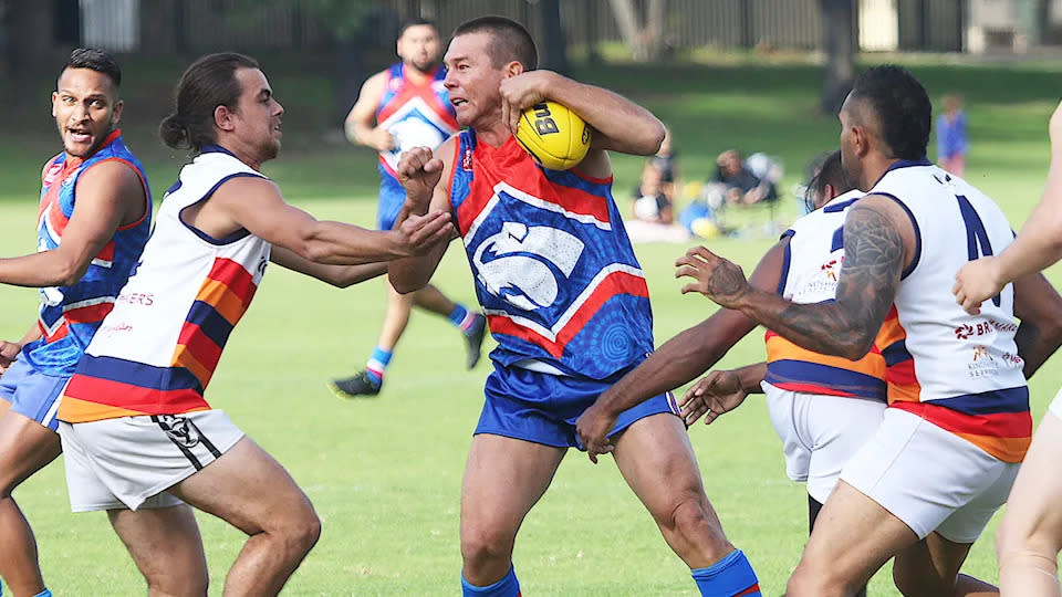 Ben Cousins in action in the Metro Football League at Queens Park Reserve. Pic: Getty
