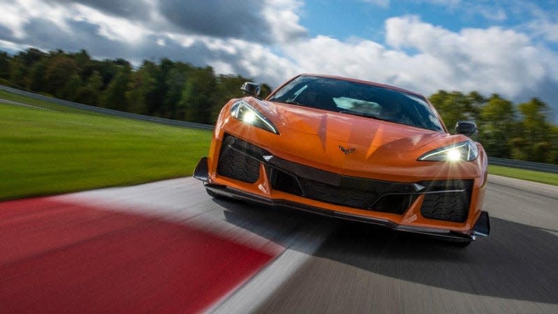 An orange 2023 Chevy Corvette Z06.