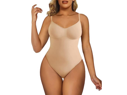 Shoppers compare this tummy-control bodysuit to Skims — it's just