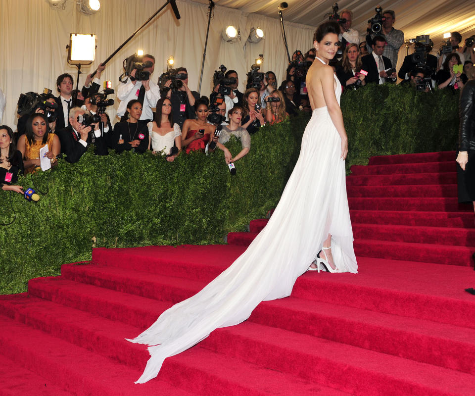 Katie Holmes attends The Metropolitan Museum of Art's Costume Institute benefit celebrating "PUNK: Chaos to Couture" on Monday May 6, 2013 in New York. (Photo by Charles Sykes/Invision/AP)