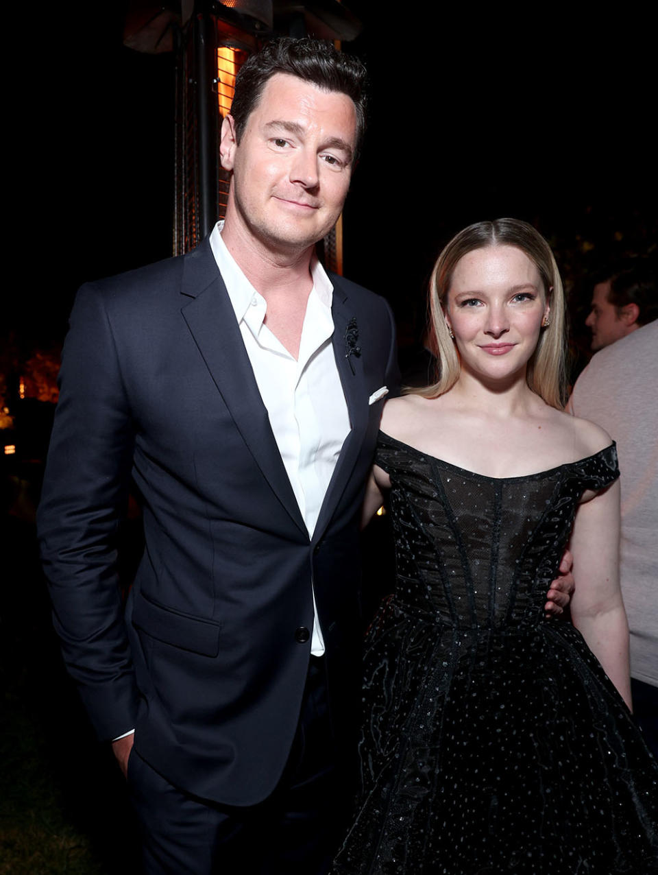 Benjamin Walker and Morfydd Clark attend "The Lord of The Rings: The Rings Of Power" Los Angeles Red Carpet Premiere and Screening on August 15, 2022 in Los Angeles, California.