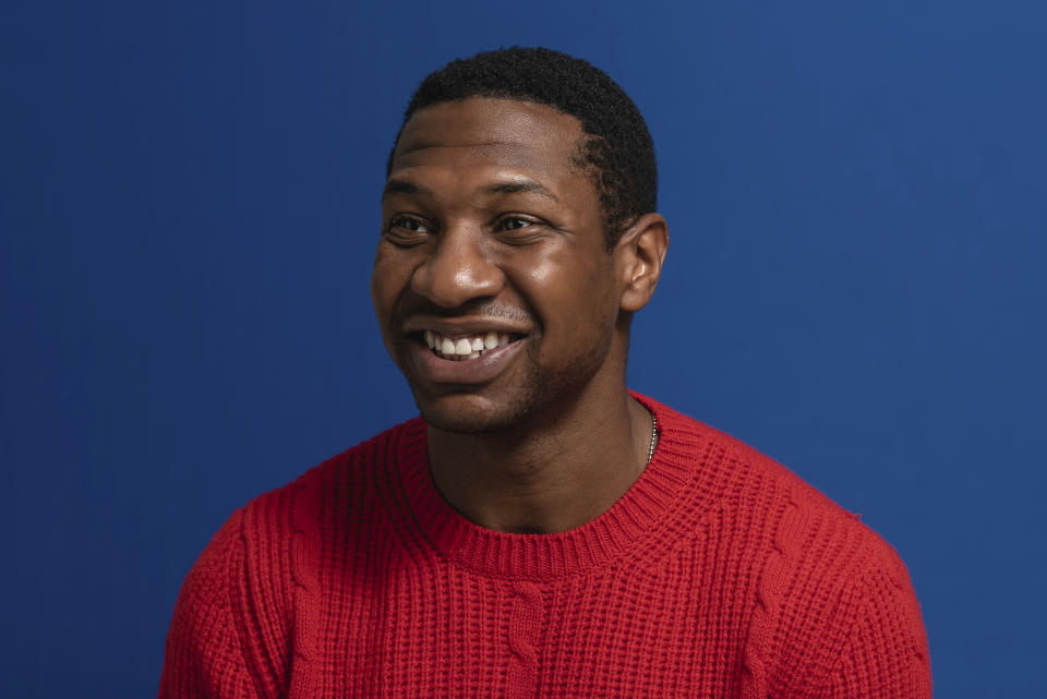 This Dec. 2, 2019 photo shows actor Jonathan Majors during a portrait session in New York. Majors was named one of the breakthrough artists of the year by the Associated Press. (Photo by Christopher Smith/Invision/AP)