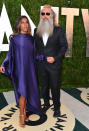 Producer Rick Rubin (R) and actress Mourielle Herrera arrive at the 2013 Vanity Fair Oscar Party hosted by Graydon Carter at Sunset Tower on February 24, 2013 in West Hollywood, California.