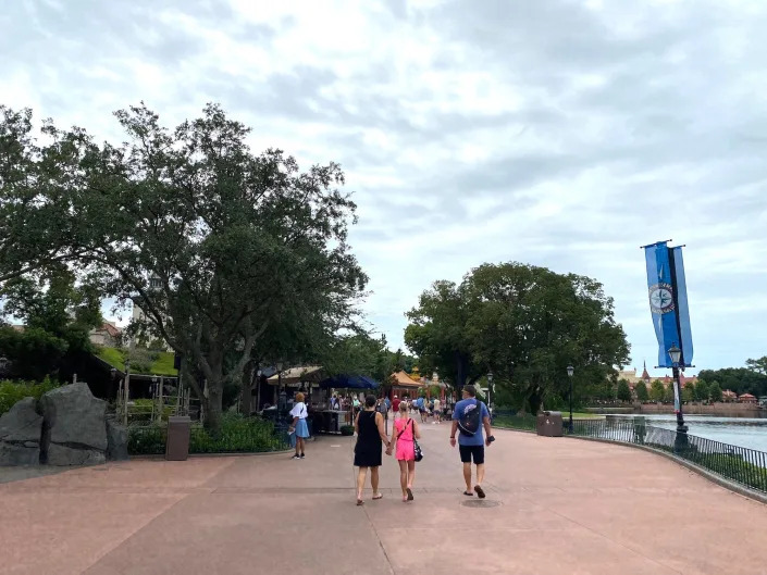 A walkway in Epcot on August 15, 2021.