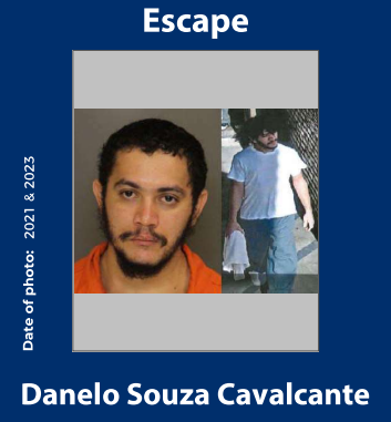 U.S. Marshals and local officials offered a $10,000 reward leading to Danelo Souza Cavalcante's capture as the manhunt for him entered its second day.