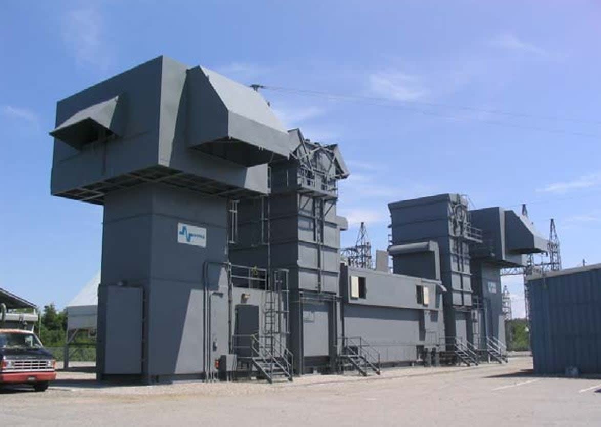 An undated photo of the Stephenville gas turbine, as it appears in a 2010 report submitted to the Newfoundland and Labrador's Public Utilities Board.  (Newfoundland and Labrador Hydro - image credit)