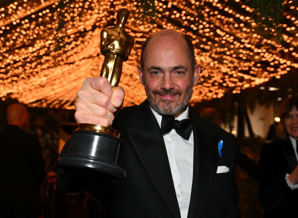 Swiss director Edward Berger, winner of the Oscar for Best International Feature Film for "All Quiet on the Western Front," attends the 95th Annual Academy Awards Governors Ball in Hollywood, California, on March 12.