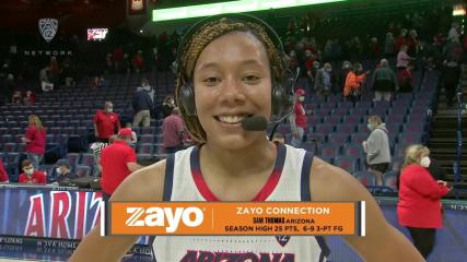 'I just kept trying to attack': Sam Thomas on her season-high 25 points in No. 10 Arizona's win over Utah