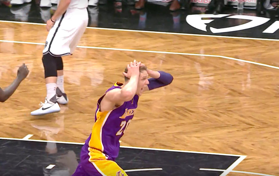 'So THAT'S what it looks like.' (Screencap via NBA)