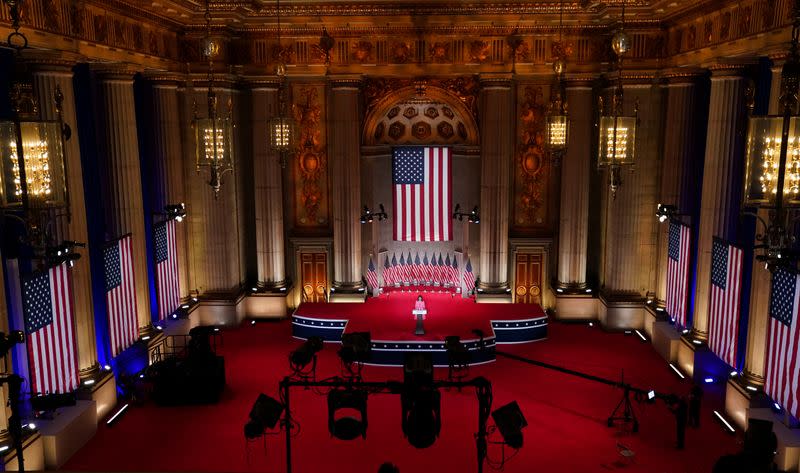 Former U.S. Ambassador to the United Nations Nikki Haley speaks to the 2020 Republican National Convention in a live address from Washington