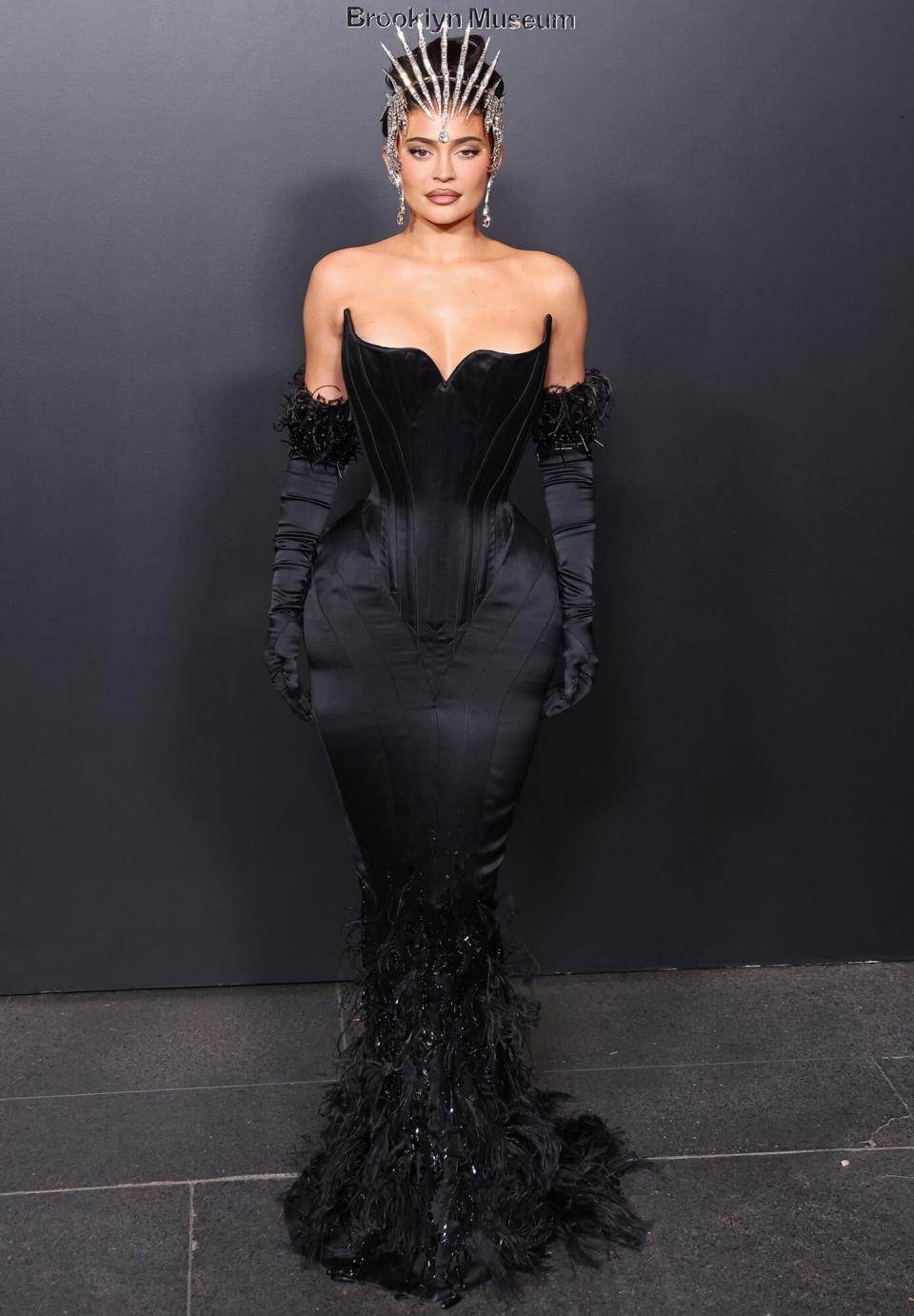 Kylie Jenner attends the Thierry Mugler: Couturissime exhibition opening night at Brooklyn Museum