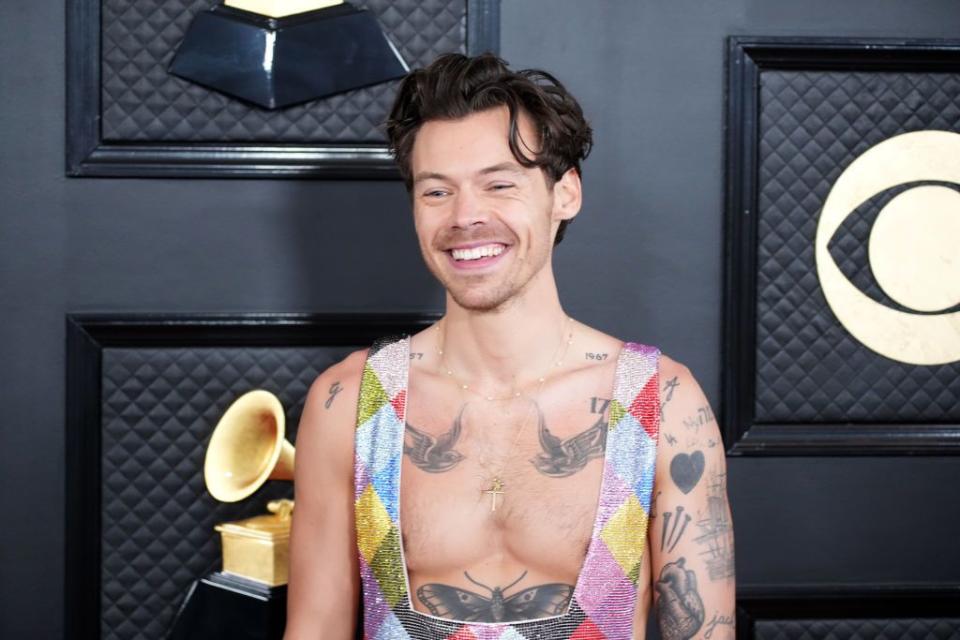 harry styles grammy mishap los angeles, california february 05 for editorial use only harry styles attends the 65th grammy awards on february 05, 2023 in los angeles, california photo by jeff kravitzfilmmagic