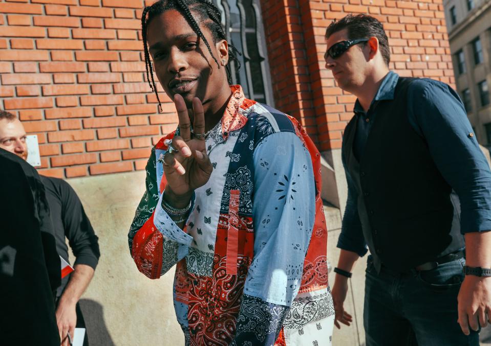 <h1 class="title">A$AP Rocky in a Loewe shirt</h1><cite class="credit">Photographed by Phil Oh</cite>