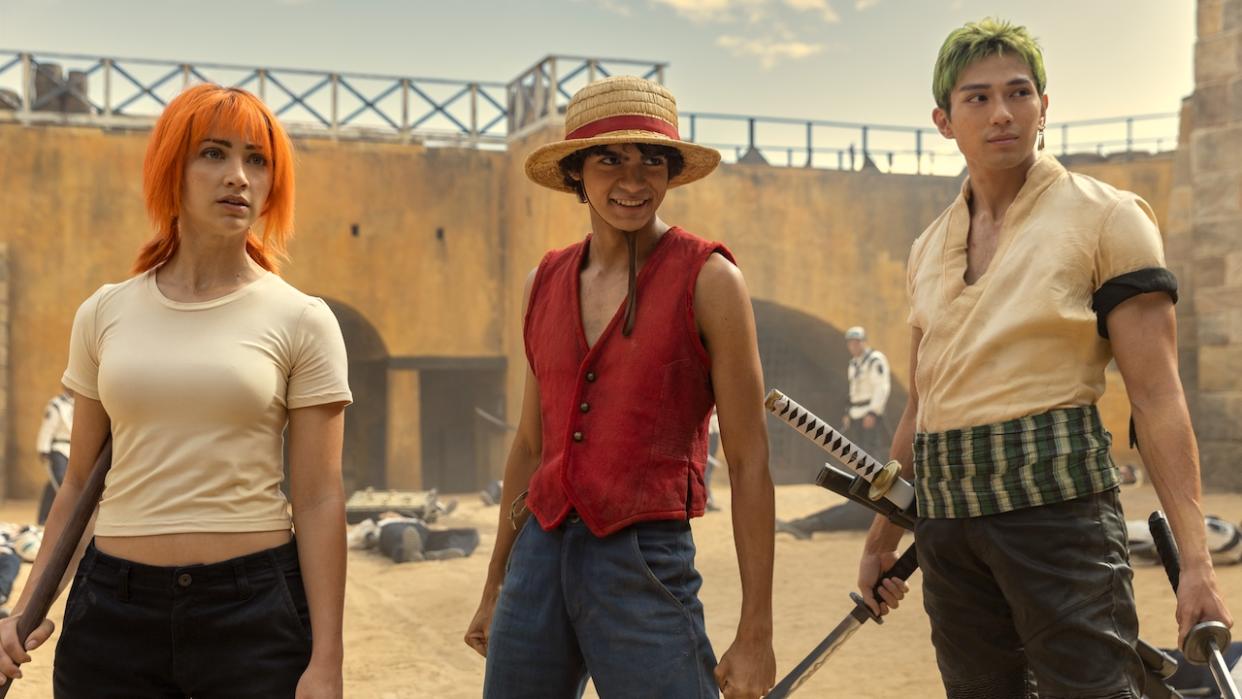  Iñaki Godoy's Luffy, Emily Rudd's Nami and Mackenyu's Zoro in live-action One Piece 