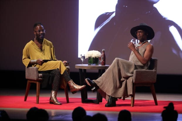 madison moore and Billy Porter in conversation at the Metropolitan Museum of Art. Photo: Taylor Hill/Getty Images