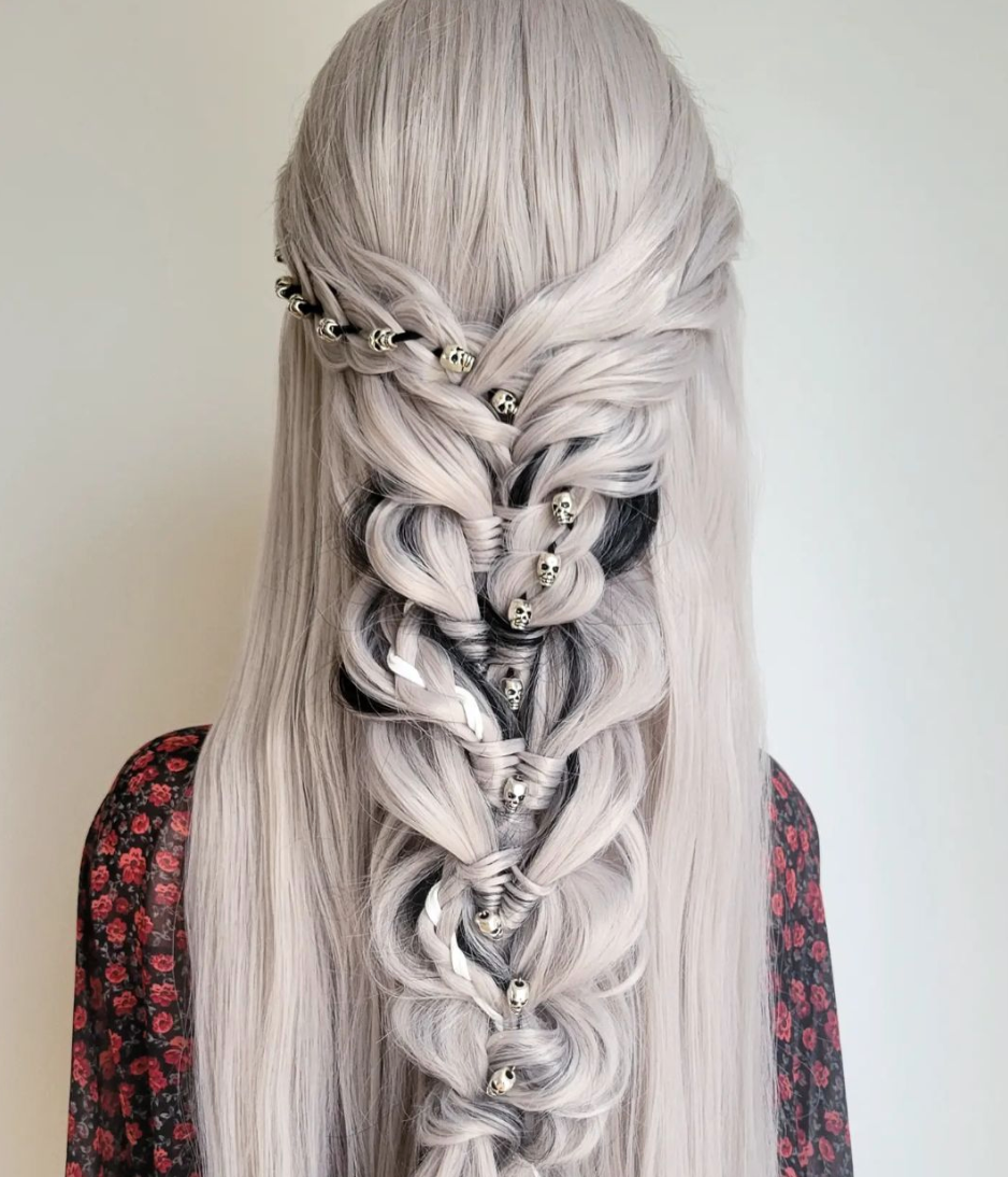 Tresse blanche d'Halloween