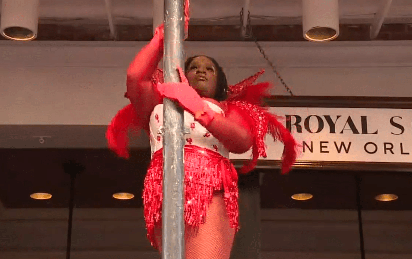 Greasing of the Poles at The Royal Sonesta Hotel New Orleans on Friday, Feb. 9, 2024. (WGNO/Justin Abshire)
