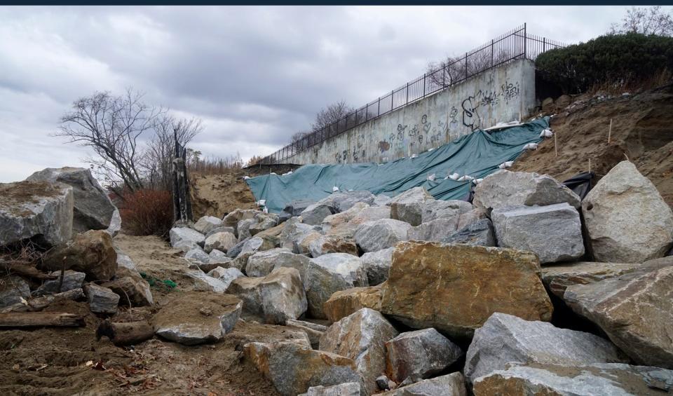 East Providence has budgeted $483,800 for repairing the seawall at Rose Larisa Park, which dates back to the 1900s and is at risk of collapsing.