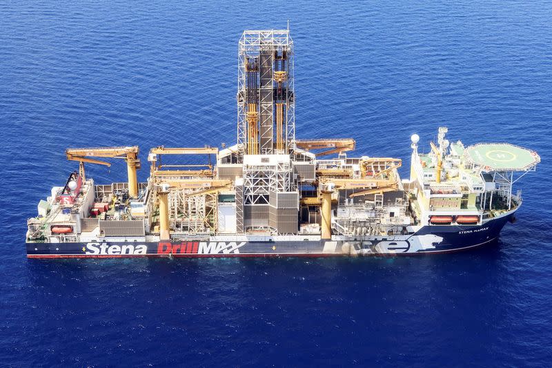 FILE PHOTO: London-based Energean’s drill ship begins drilling at the Karish natural gas field offshore Israel in the east Mediterranean