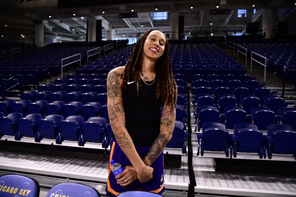 <div class="inline-image__caption"><p>Brittney Griner remains detained in Russia. </p></div> <div class="inline-image__credit">Barry Gossage/Getty</div>