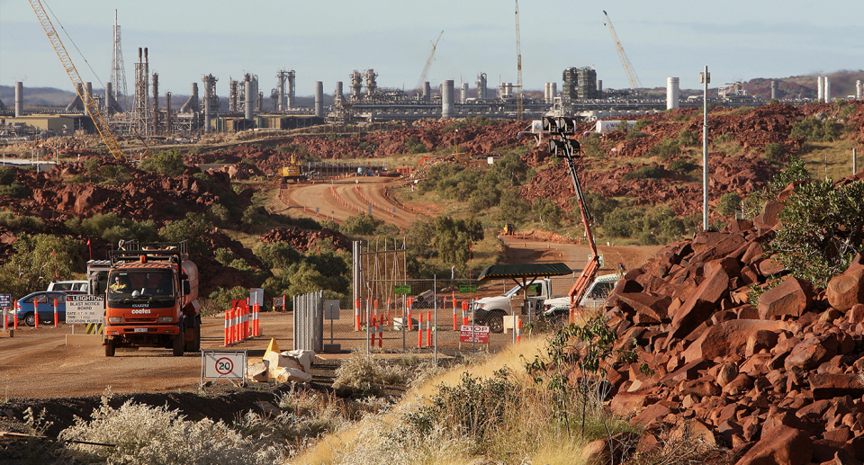 Woodside's gas hub was constructed on a cultural site on the Burrup Peninsula. Source: Getty