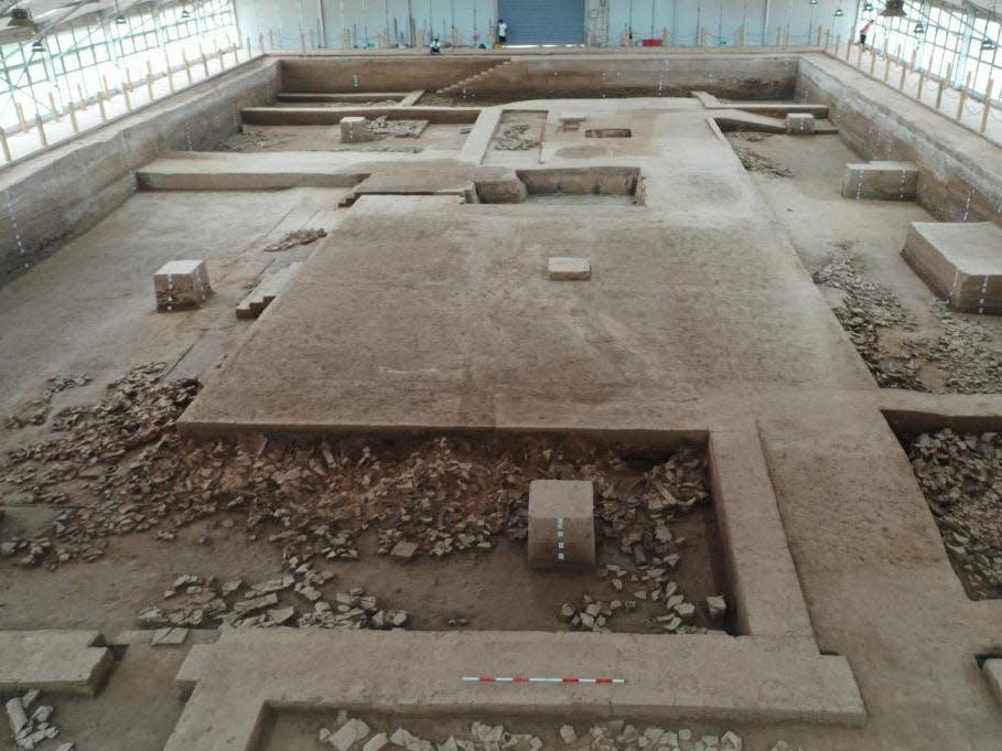 Architectural site number 3 of ruins of the palace in the city of Yueyang, China.