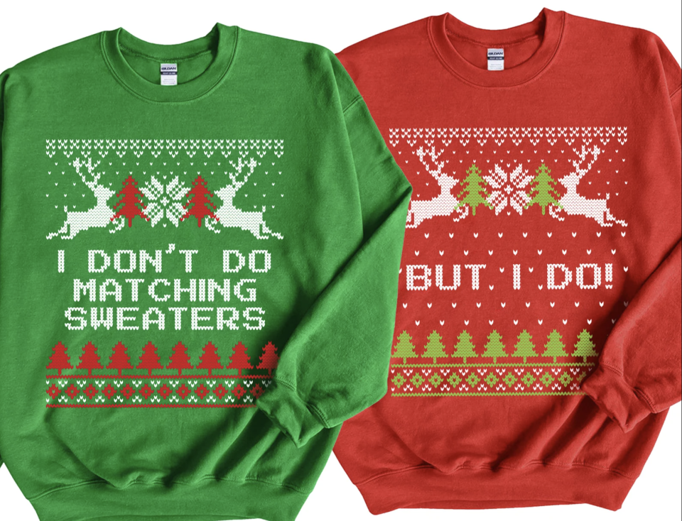 <p>etsy.com</p><p><strong>$35.99</strong></p><p>If you have an unwilling (not festive) partner, then consider this your go-to sweater for every Christmas party. </p>