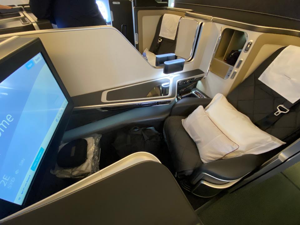 The upgraded first-class suites have lie-flat beds and privacy doors.