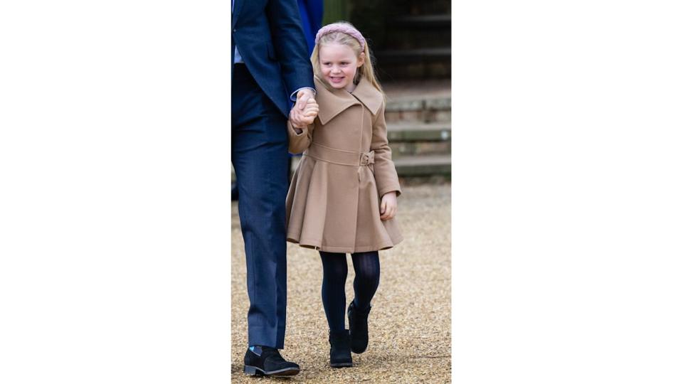 SANDRINGHAM, NORFOLK - DECEMBER 25: Lena Tindall attends the Christmas Morning Service at Sandringham Church on December 25, 2023 in Sandringham, Norfolk. (Photo by Samir Hussein/WireImage)