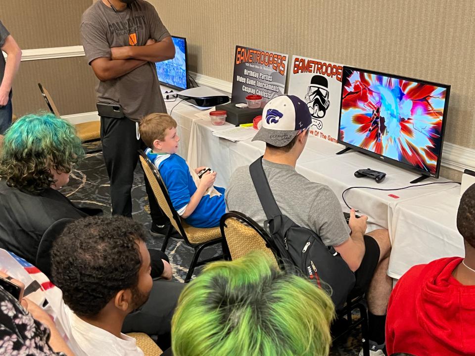 Gamers compete in "Super Smash Bros. Ultimate" at AugustaCon at the DoubleTree hotel in Augusta, GA, on Sunday, Nov. 6, 2022.