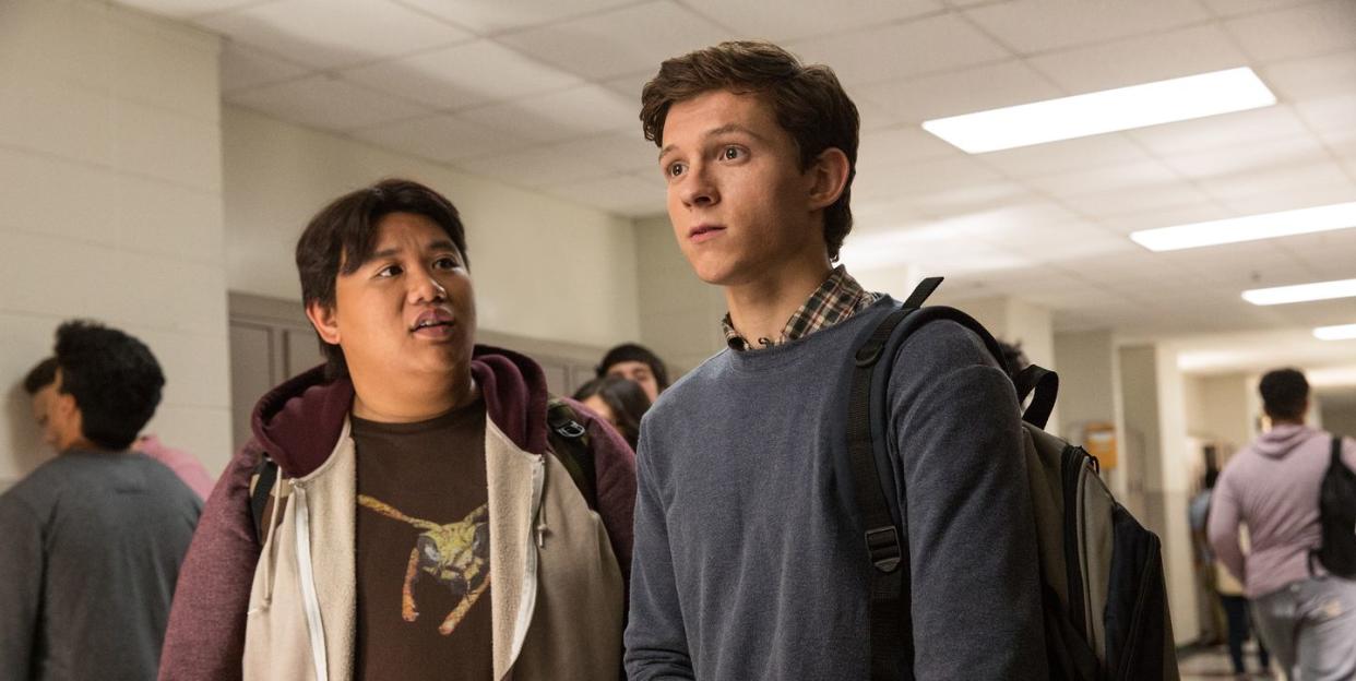 spider man homecoming, tom holland, jacob batalon