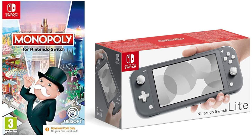 Nintendo Switch Lite - Grey + Monopoly 