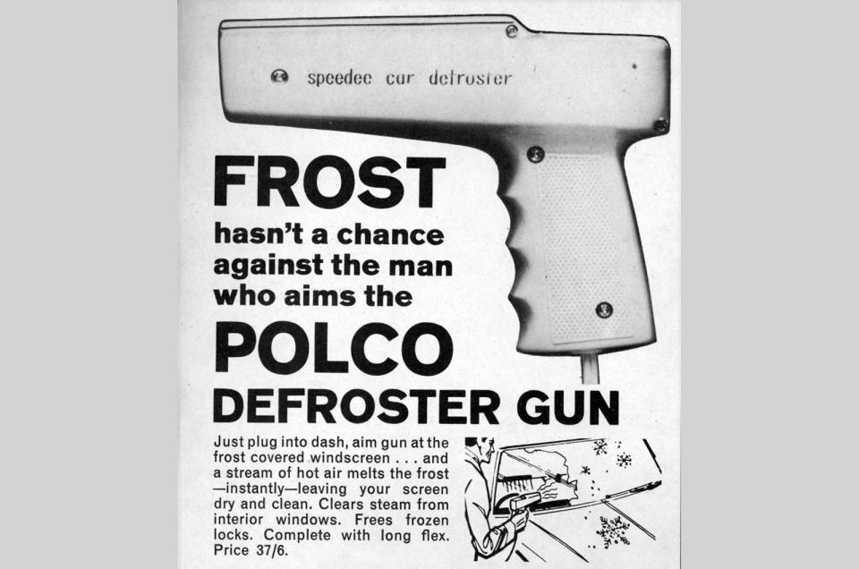 <p>Presumably the Polco defroster gun doubles as a hair drier. Just plug it into your car's cigarette lighter, press go and a continuous supply of hot air is generated. We rather like the idea of this one – maybe it's time to revive the defroster gun?</p>