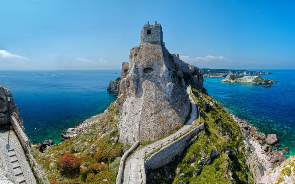 The Abbey of Santa Maria del Mare on San Nicola, a monastery on the Tremiti Islands off the coast of Puglia